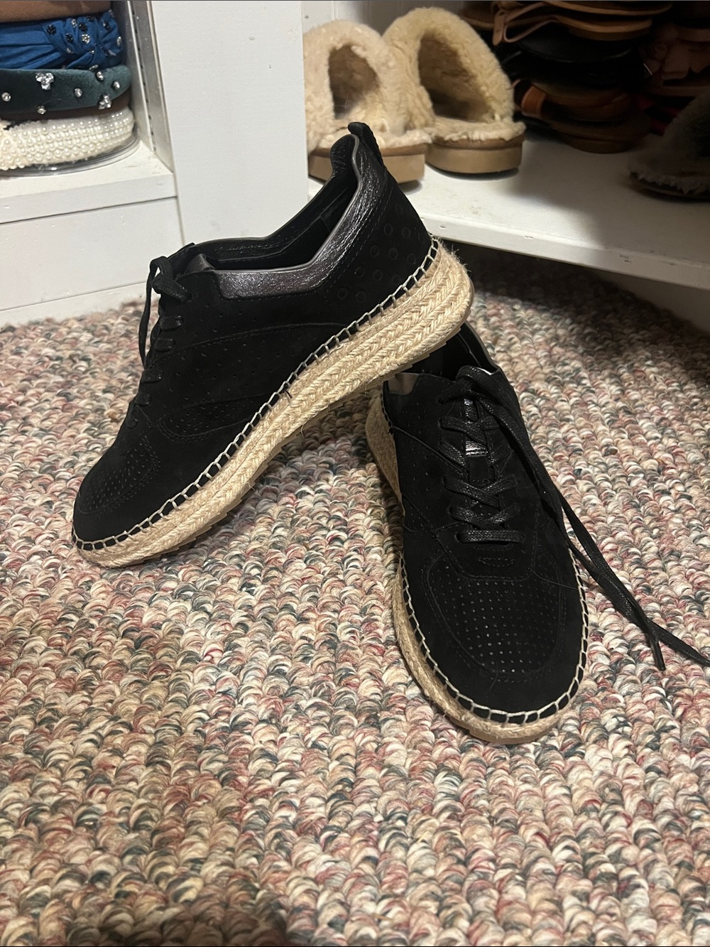 Black Marc Fisher Espadrille Platform Sneakers